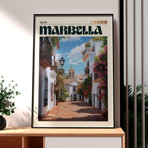Marbella print - Marbella muurkunst - Costa del Sol poster - reizen muurkunst - Spanje reisposter - Marbella poster - Spanje poster kunst