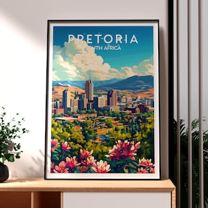 Pretoria Print - Südafrika Wandkunst - Pretoria Poster - Afrika Reisekunst - Südafrika Kunst - Afrikanische Wildtierposter - SA Stadtdruck