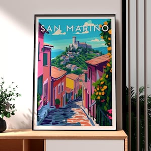 San Marino Poster - Monte Titano Wall Art - San Marino Travel Print - Three Towers San Marino - Europe Travel Poster - San Marino Wall Art