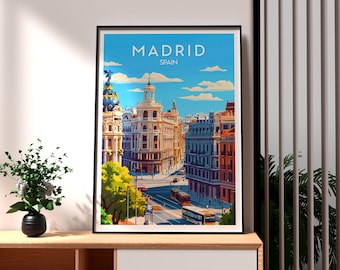 マドリード旅行ポスター：スペインの壁アートプリント