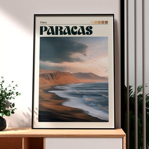 Paracas Poster - Paracas Art - Peru Travel Print - Peru Wall Art - Paracas Travel Print - Peru Backpacking Poster - South America - Peru Art