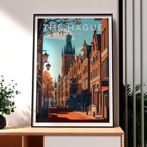 The Hague Print - The Netherlands Wall Art - The Hague Poster - Travel Wall Art - Netherlands Travel Print - Netherlands Canals Holland Art