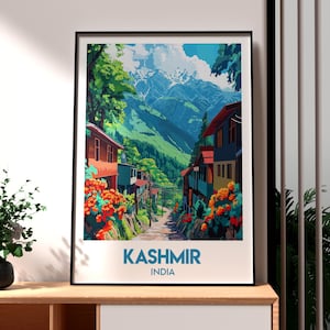 Kashmir Travel Print - India Wall Art - India Art - Kashmir Poster - Indian Himalayas - India Print - Gift for Traveller - Kashmir Mountains