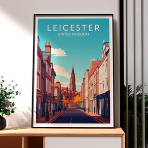 Leicester Print - Leicester City Wall Art - United Kingdom Poster - Travel Wall Art - The Midlands Print - Leicester - UK City Poster