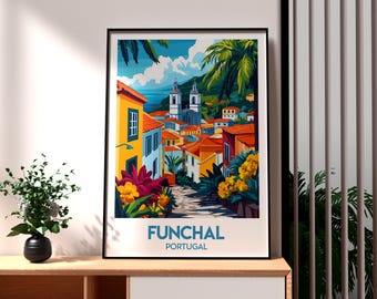 Funchal Madeira Art Print: Portugal Travel Poster