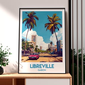 Libreville Poster - Gabon Print - Libreville Travel Wall Art - Africa Travel Art - Gabon Art - African Wildlife Poster - Gabon City Wall Art