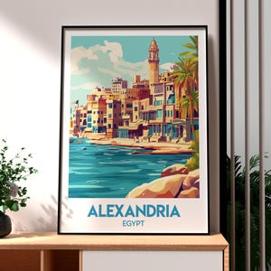 Alexandria Egypt Travel Poster: Vintage Style Art Print