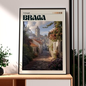 Braga Travel Print - Braga Wall Art - Portugal Art - Travel Wall Art - Portugal Braga Gift - Gift for Traveller - Braga Art Print - Europe