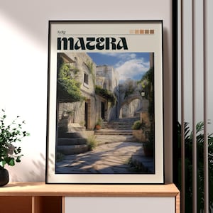 Matera Print - Matera Wall Art - Italy Poster - Travel Wall Art - Matera Italy Travel Poster - Italy Wall Art - Matera Art - Italian Art