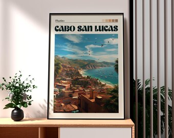 Cabo San Lucas Print: Mexico Travel Poster, Beach Wall Art