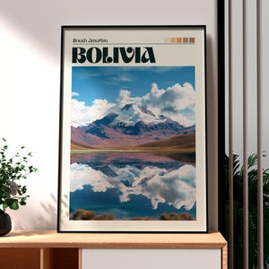 Bolivia Poster - Bolivia Art - Bolivia Travel Print - Bolivia Wall Art - The Andes Travel Print - Backpacking Poster - South America Art