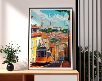 Lisbon Portugal Art Print: Vintage Travel Poster
