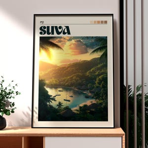 Fiji Poster - Fiji Travel Print - Fiji Wall Art - Fiji Print - Suva Poster - Oceania Poster - Viti Levu Poster - Vanua Levu Print - Suva