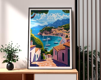 Mallorca Travel Poster: Balearic Islands Wall Art