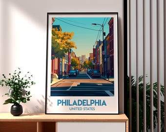 Philadelphia Travel Poster: Pennsylvania US State Wall Art
