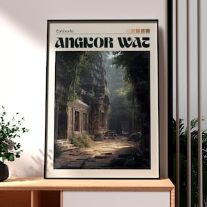 Angkor Wat Print - Cambodia Wall Art - Cambodia Poster - Siem Reap Wall Art - SE Asia Travel Poster - Angkor Wat Temple Print - Cambodia Art
