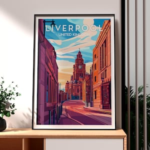 Liverpool Travel Print - Liverpool City Wall Art -  Liverpool Poster - UK City Wall Art - UK Nature Poster - Liverpool City Print