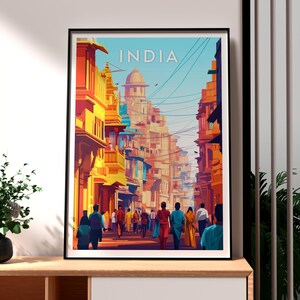 India Travel Print - India Wall Art - India Art - New Delhi Poster - India Travel Poster - India Print - Gift for Traveller - Old Delhi Art