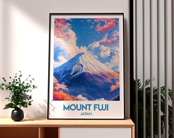 Mount Fuji Print: Japan Travel Poster, Tokyo Wall Art