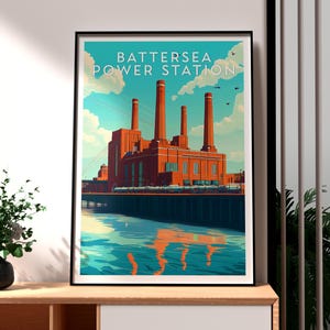 Battersea Power Station Print - London Wall Art - London Poster - Travel Wall Art - Battersea London Poster - Gift for Traveller - UK Art