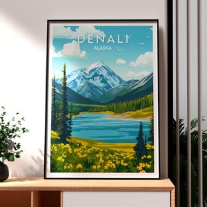 Denali National Park Poster - Alaska Wall Art - Denali Alaska Print - Denali Wall Art - Alaska Poster - Alaska Mountains Print - Alaska Art