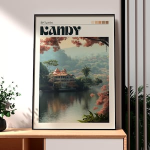 Kandy Poster - Sri Lanka Wall Art - Temple of the Tooth - Kandy Print - Sri Lanka Travel Print - Sri Lanka - Kandy Lake - Sri Lanka Travel