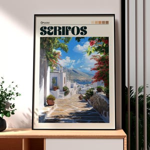 Serifos Island Print: Greece Travel Poster, Coastal Wall Art