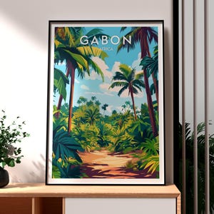 Gabon Travel Print - Gabon Wall Art -  Gabonese Republic Poster - Gabon Travel Wall Art - Africa Poster - Africa City Art - Libreville Gabon