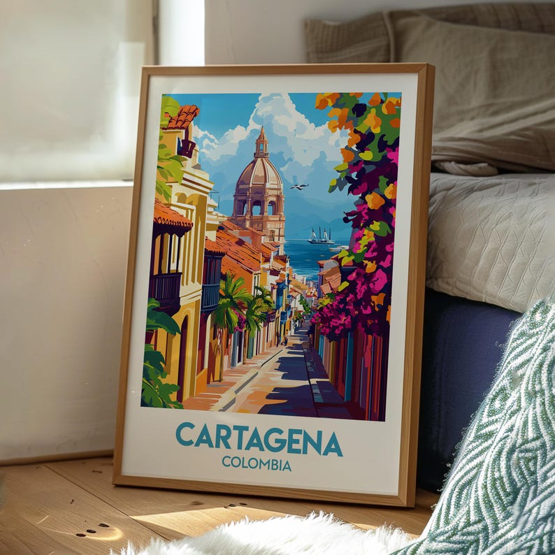 Cartagena Poster Cartagena Art Colombia Travel Print Colombia Wall Art