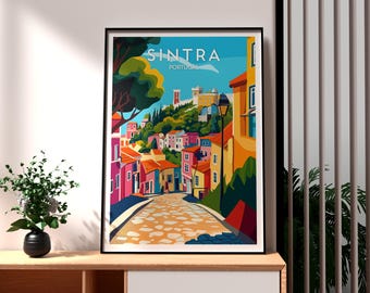 Sintra, Portugalia, wydruk artystyczny: kolorowa sztuka ścienna z podróży