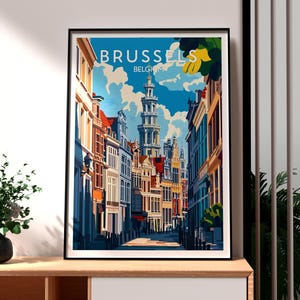 Brussels Print - Belgium Wall Art -  Brussels City Poster - Travel Wall Art - European City Poster - Brussels Grand Palace Poster - Belgium