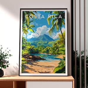 Costa Rica Print - Costa Rica Wall Art -  Central America Poster - Travel Wall Art - San Jose Poster - Costa Rica Art - Costa Rica Mountains