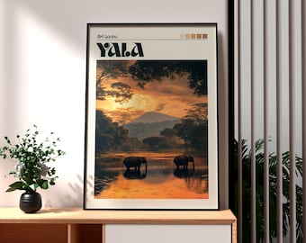 Yala National Park Print – Sri Lanka Elephant Travel Poster