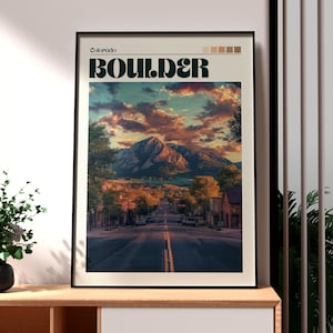 Boulder Poster - Colorado Skiing Art - USA Skiing Poster - Boulder Colorado Wall Art - USA Poster - Boulder Poster - Boulder Mountains Art