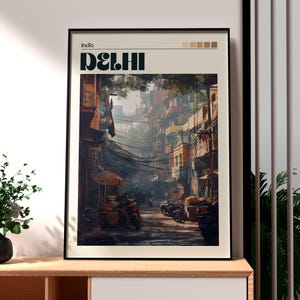 Impresión de viaje a Delhi - Arte mural de la India - Arte de la India - Póster de Nueva Delhi - Póster de la Puerta de Delhi - Impresión de la India - Regalo para viajeros - Arte de la Vieja Delhi