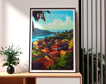 Freetown Travel Print - Sierra Leone Wall Art -  Freetown Poster - Sierra Leone Travel Wall Art - Africa Poster - Africa City Art - Freetown
