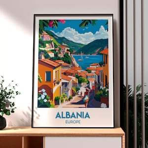 Albania Print - Albania Wall Art -  Albania Travel Poster - Travel Wall Art - Europe Poster - The Balkans Wall Art - Albania Poster East