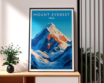 Poster Mont Everest - Art mural Himalaya - Impression Népal - Art mural Everest - Poster Trekking Népal - Impression du camp de base de l'Everest - Népal