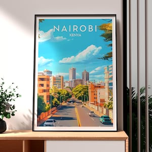 Nairobi Poster - Kenya Print - Nairobi Travel Art - Africa Travel Art - Kenya Wall Art - Africa Wildlife Poster - Nairobi Travel Art