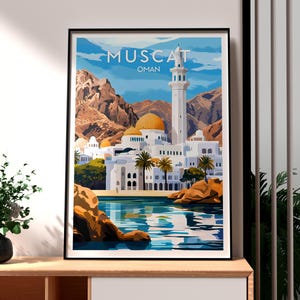 Muscat Print - Muscat Oman Wall Art - Muscat Poster - Gulf of Oman Poster - Middle East Wall Art - Oman Travel Art - Muscat City Poster