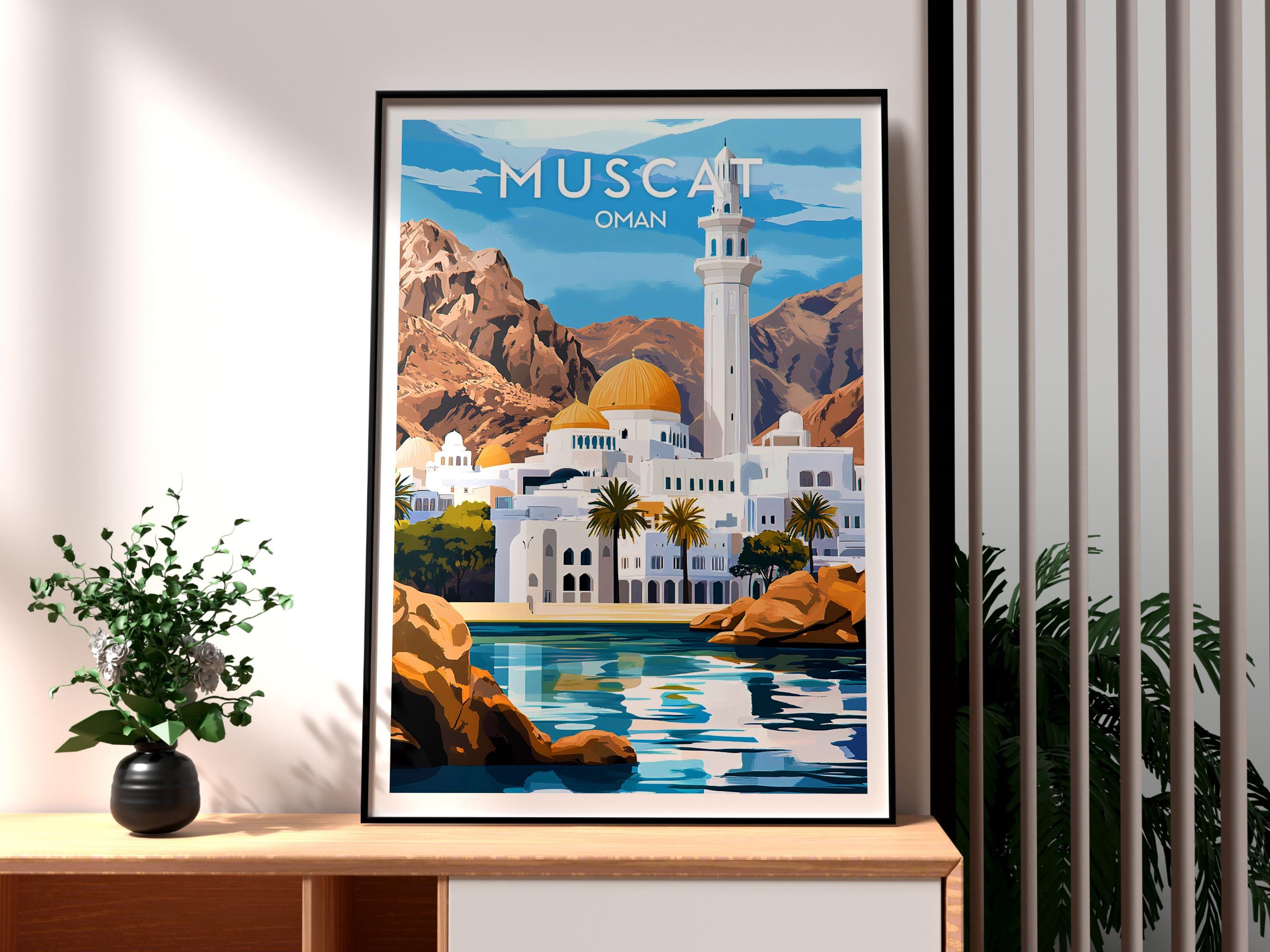 Muscat Oman Print: Travel Poster, Middle East Wall Art - Etsy