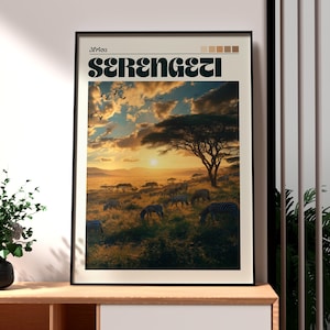 Serengeti National Park Poster - Tanzania Print - Tanzania Safari Wall Art - Africa Travel Art - Serengeti Art - African Wildlife Poster