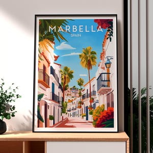 Impresión de Marbella - Arte mural de Marbella - Póster de la Costa del Sol - Arte mural de viajes - Póster de viajes por España - Póster de Marbella - Póster de España
