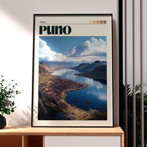 Puno Poster - Puno Art - Peru Travel Print - Peru Wall Art - Lake Titicaca Print - Peru Backpacking Poster - South America Art - Peru Print