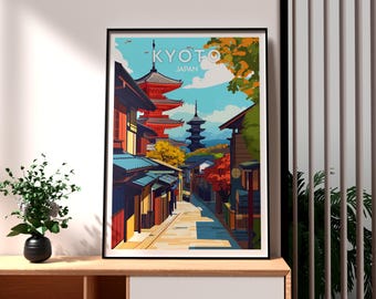 Kyoto Japan Art Print: Cityscape Travel Poster
