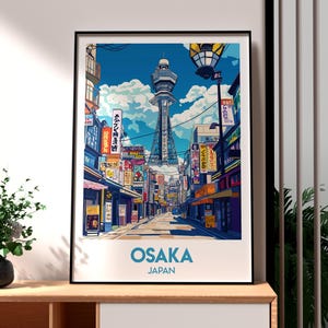 Osaka Print - Japan Wall Art - Osaka City Poster - Japan Travel Print - Japan Temple Poster - Japanese Art - Honshu Island Poster - Osaka