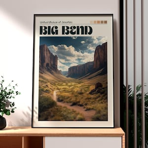 Big Bend Nationalpark Poster - Texas Kunstdruck - Big Bend Poster - Chisos Mountains - Rio Grande Wandkunst - Big Bend Kunstdruck Texas