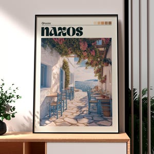 Impression Naxos - Art mural Grèce - Poster île de Naxos - Art mural voyage - Art grec - Poster Naxos Grèce - Art côtier de Naxos - Art grec