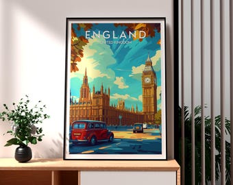 Big Ben London Art Print: England Travel Poster