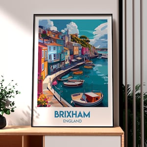Brixham Print - Devon Wall Art -  Brixham Poster - UK Coast Wall Art - UK AONB Poster - Brixham Wall Art - Devon Poster - Brixham Coast
